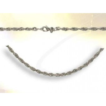 Rhodium plated silver rope chain
