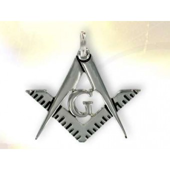 Silver plated square & compass lodge jewellery