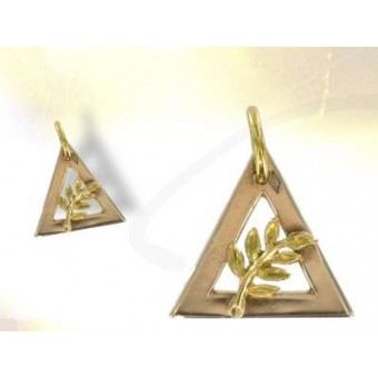 Triangle and Sprig of Acacia masonic pendant