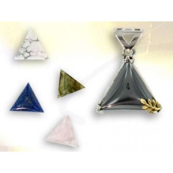 Gold, silver and hematite triangle 