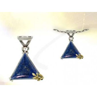 Triangulo Lapis-lazuli Plata y oro