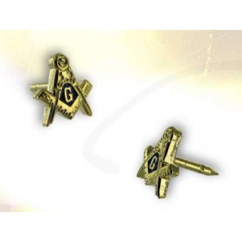 Gilded masonic lapel pin