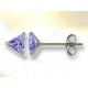 Purple cubic zirconia triangle earrings