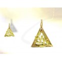 GOLD triangle acacia masonic pendant