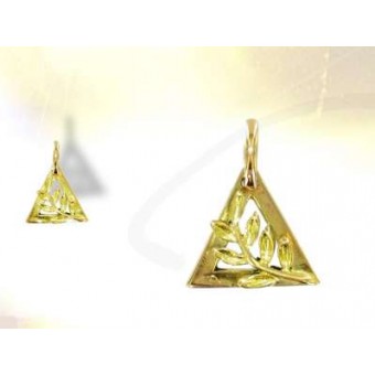 GOLD triangle acacia masonic pendant