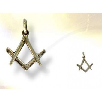 Pendentif équerre compas argent