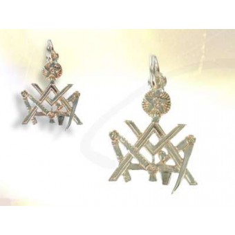 Silver Solomon masonic pendant