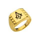 Gold plated masonic signet ring