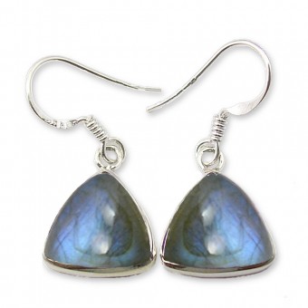 Boucles d'oreilles labradorite triangle