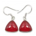 Boucles d'oreilles agate rouge triangle