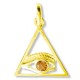 Pendentif maçonnique Triangle oeil citrine or