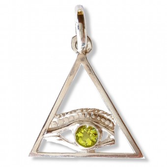 Pendentif maçonnique Triangle oeil péridot