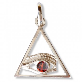 Pendentif maçonnique Triangle grenat 