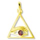 Pendentif maçonnique Triangle grenat or