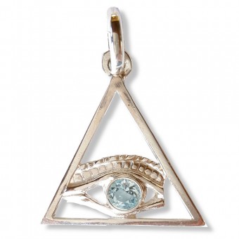 All-seeing eye in triangle masonic pendant