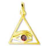 Pendentif maçonnique Triangle grenat or