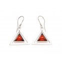 Boucles d'oreilles ambre triangle