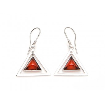 Boucles d'oreilles ambre triangle