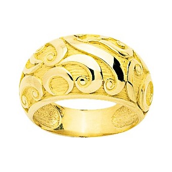 Bague jonc volutes or