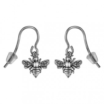 Boucles d'oreilles symbole abeille argent