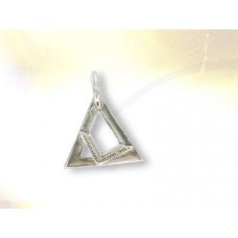 Silver Square and Triangle masonic pendant