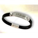 Bracelet argent et cuir