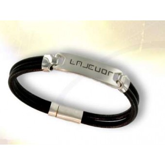 Bracelet argent et cuir