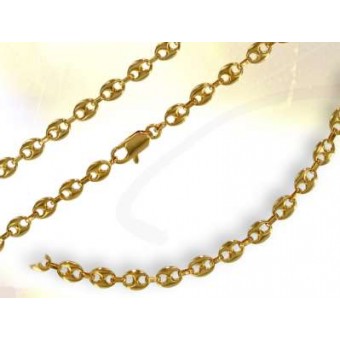 Gold plated puffed Marina chain 6 mm
